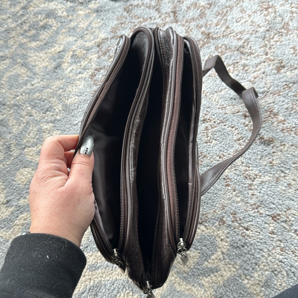 Vintage Leather Patchwork Multi-Compartment Purse… - image 3